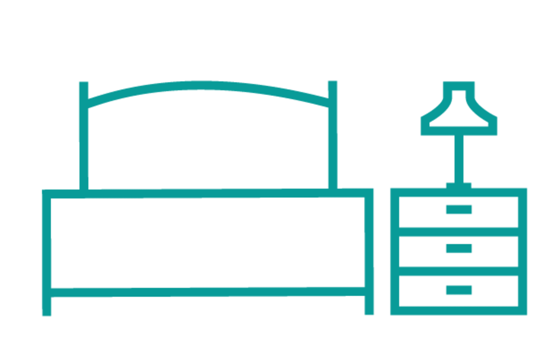 Bedframe, Nightstand and Lamp. Premium Delivery and Set Up Graphic Logo